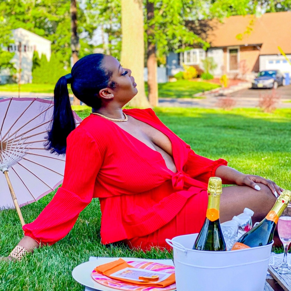 Red pencil skirt
